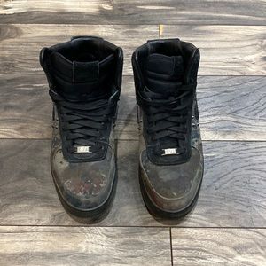 Nike Air Force AF1- print with black suede and spike detail